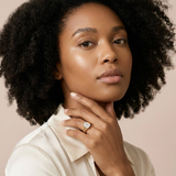 Ivy East-West Ring worn by model