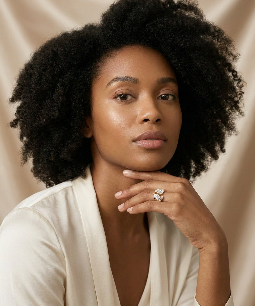 Bergamot Diamond Band worn by model