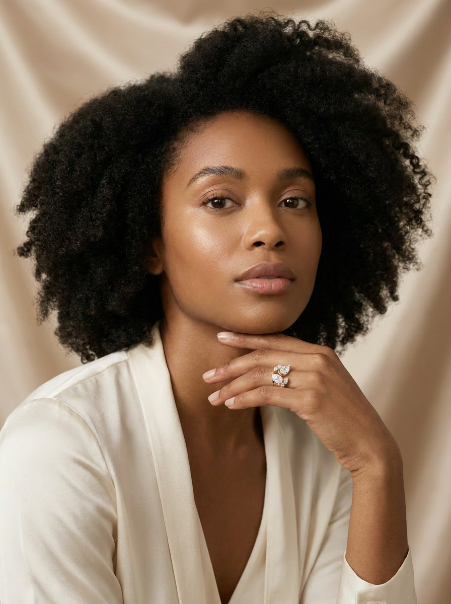 Bergamot Diamond Band worn by model
