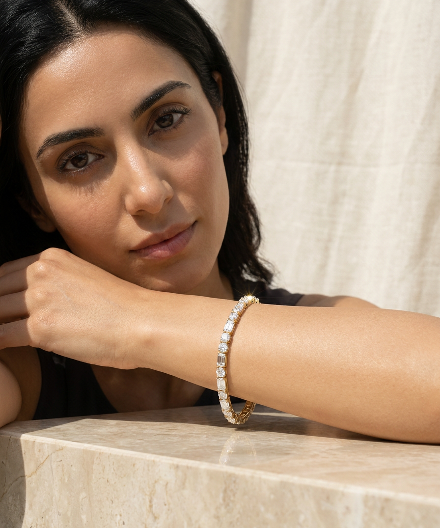 Tulip Tennis Bracelet worn by model