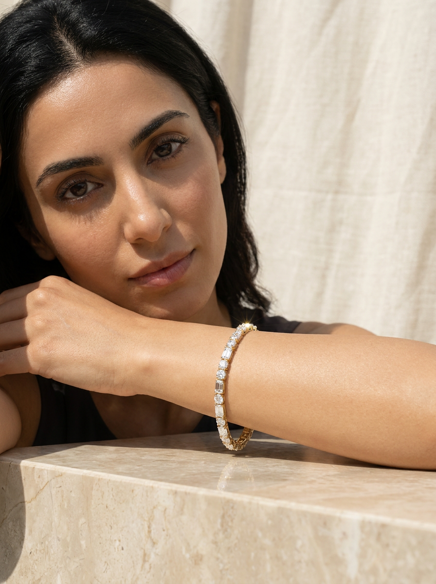 Tulip Tennis Bracelet worn by model
