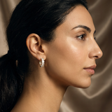 Aster Diamond Hoops worn by model