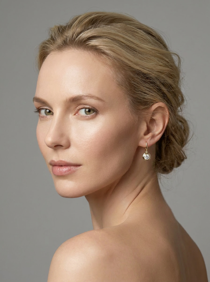 Seraphina Drop Earrings worn by model