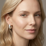 Flora Diamond Hoops worn by model