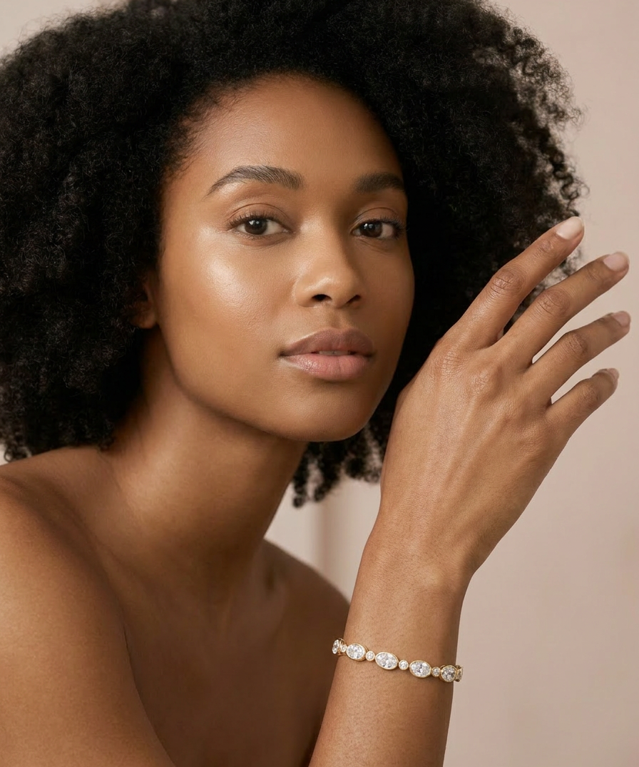 Marigold Tennis Bracelet worn by model