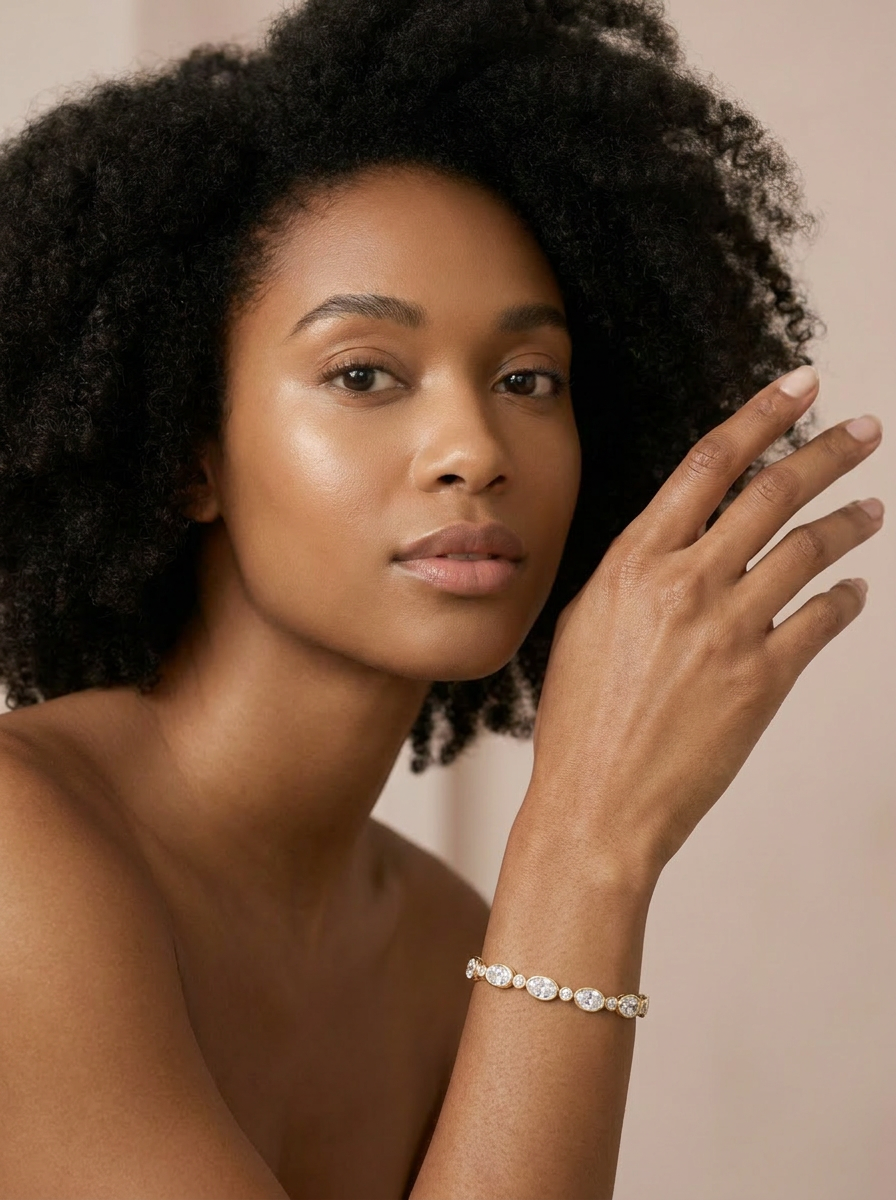 Marigold Tennis Bracelet worn by model