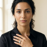 Sage Diamond Band worn by model