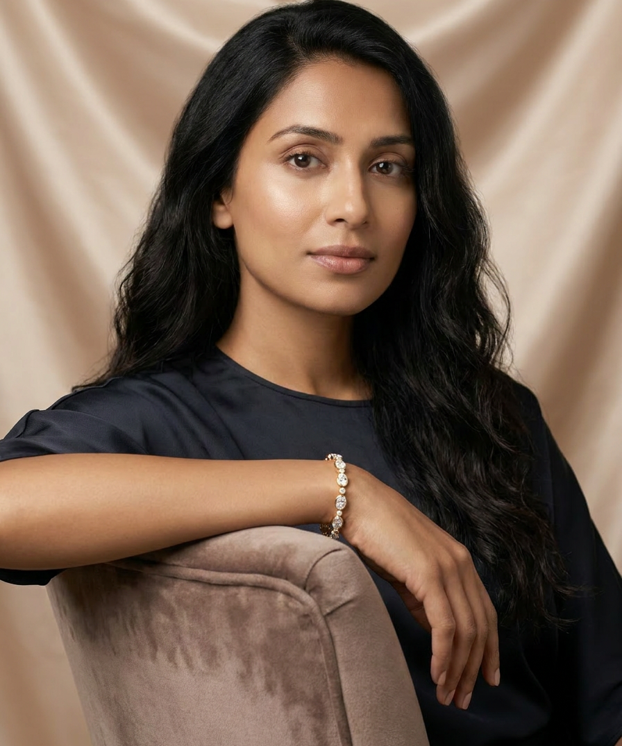 Myrtle Tennis Bracelet worn by model