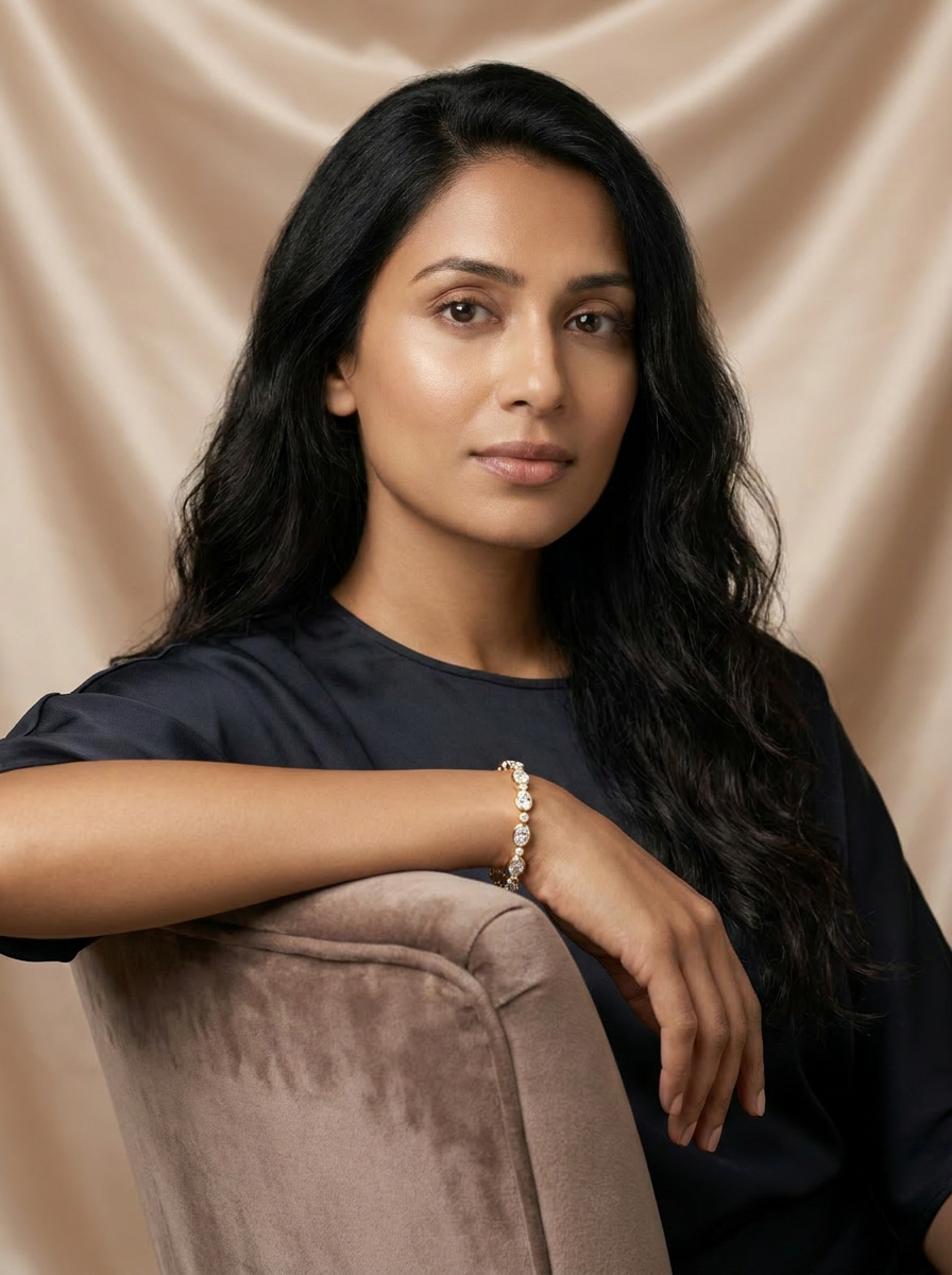 Myrtle Tennis Bracelet worn by model