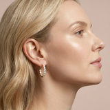 Hazel Diamond Hoops worn by model