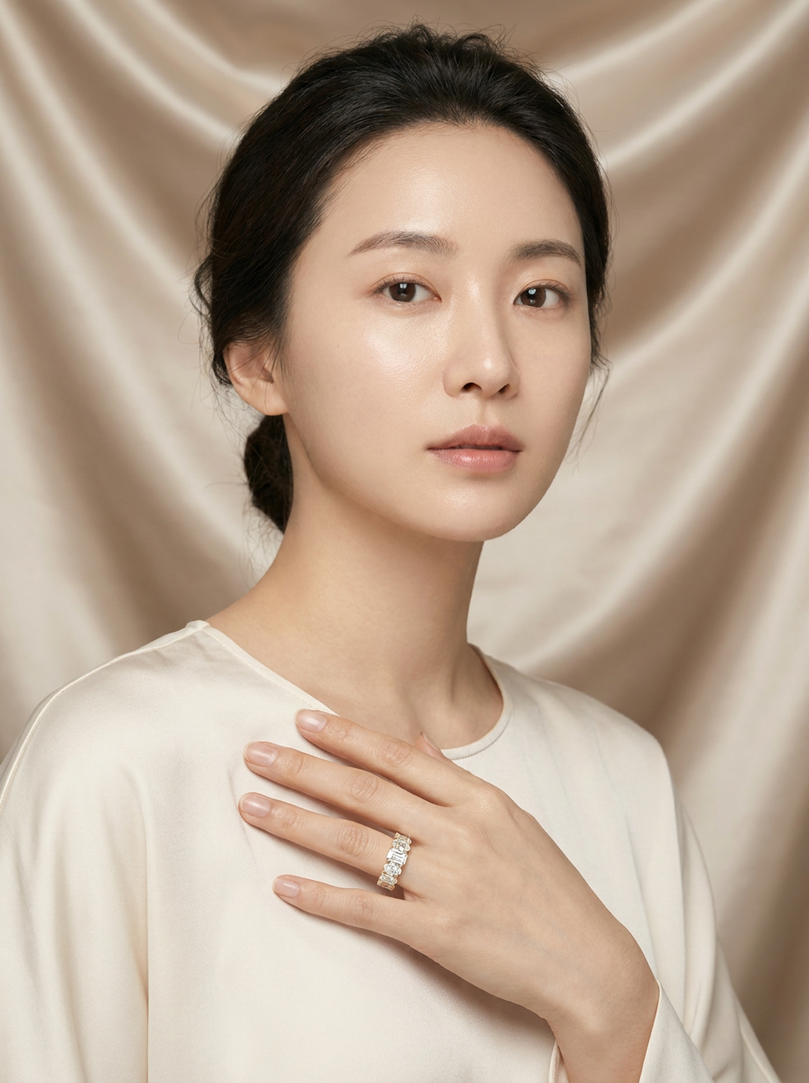 Heather Diamond Band worn by model
