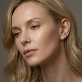 Yarrow Diamond Studs worn by model