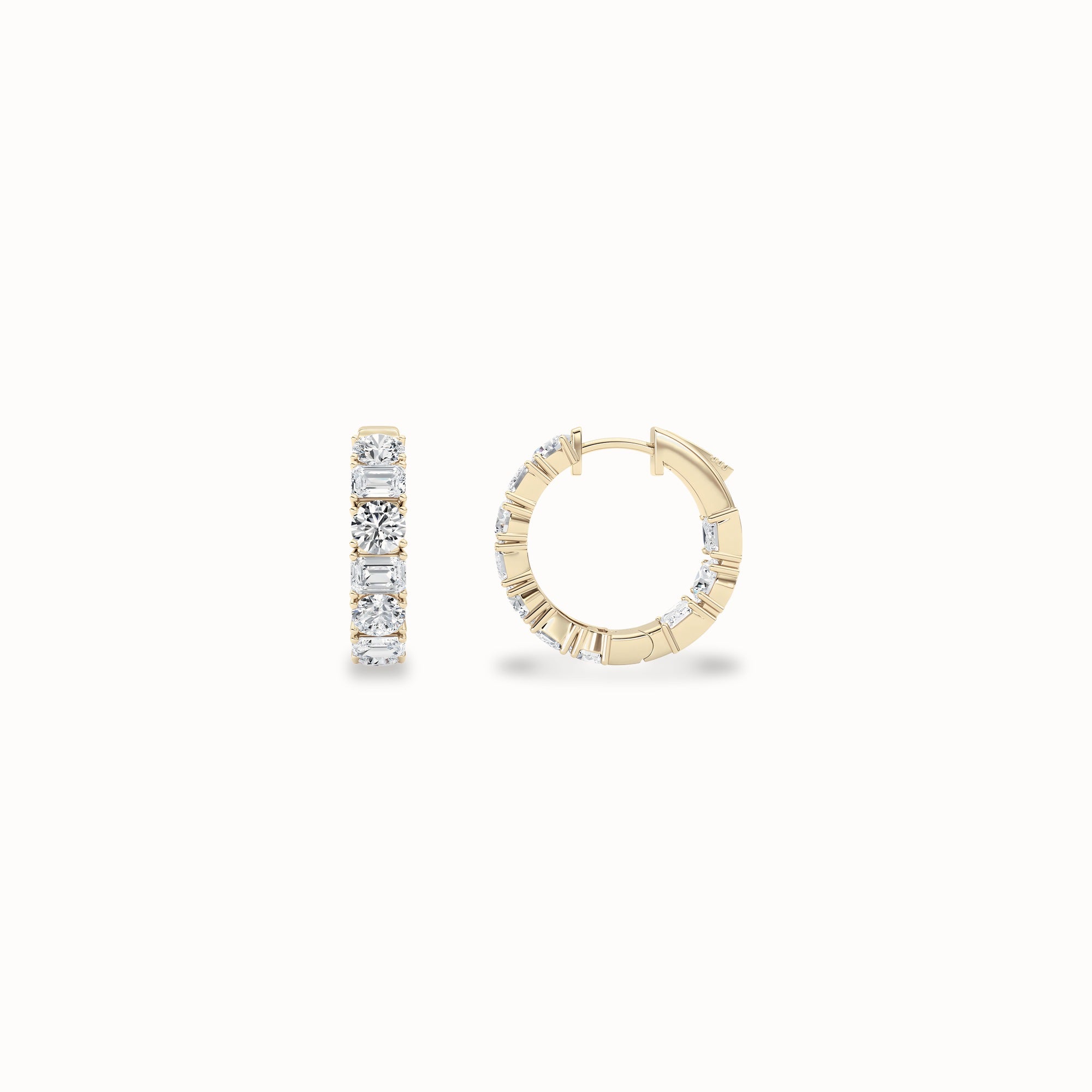 Amaryllis Diamond Hoops, solid 14ct gold set with certified laboratory-grown diamonds