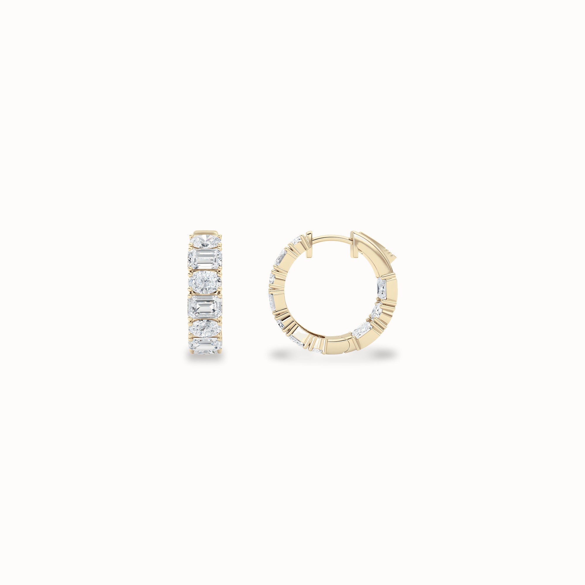 Aster Diamond Hoops, solid 14ct gold set with certified laboratory-grown diamonds