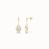 Bay Drop Earrings, solid 14ct gold set with certified laboratory-grown diamonds