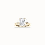 Blossom Solitaire Ring, solid 14ct gold set with certified laboratory-grown diamonds