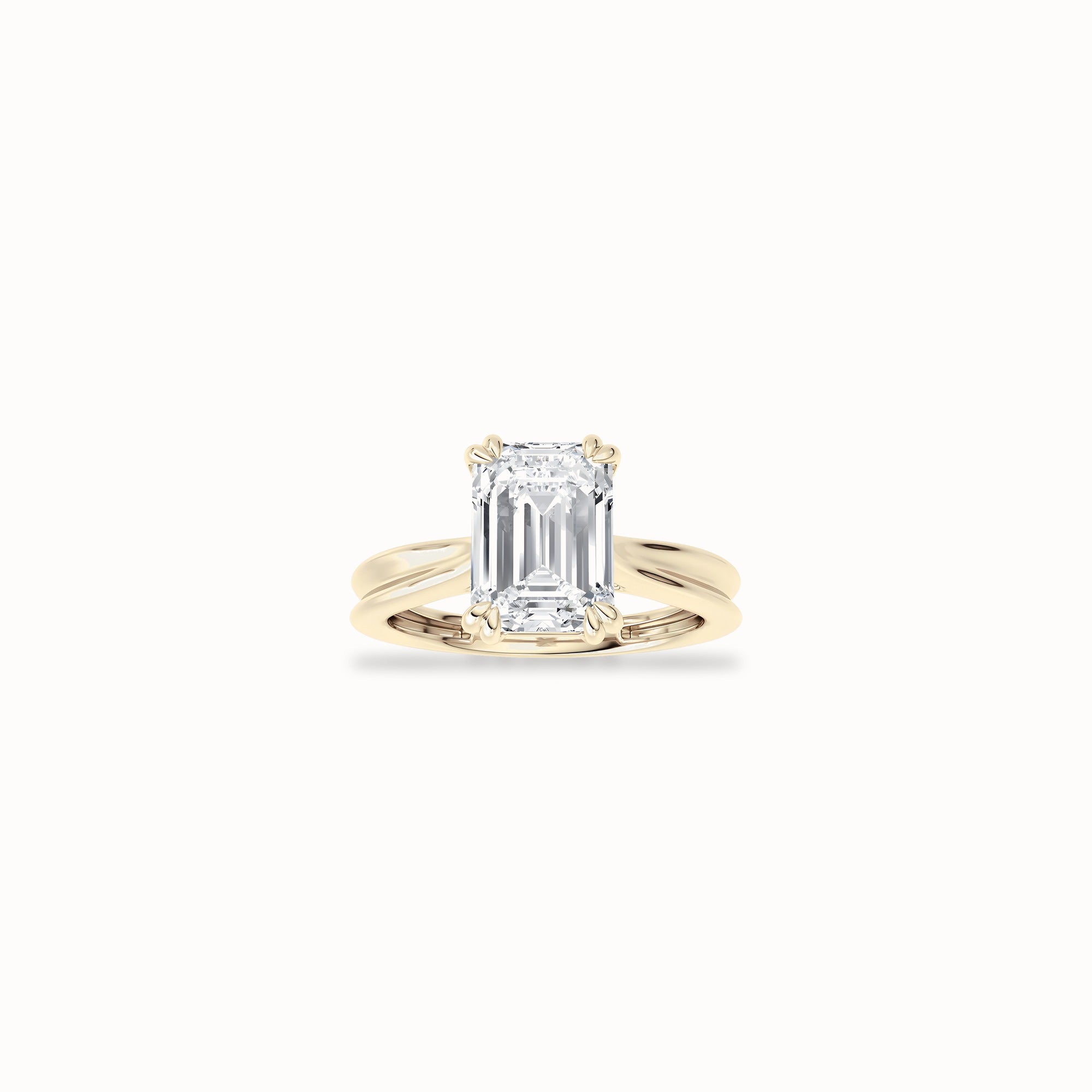 Blossom Solitaire Ring, solid 14ct gold set with certified laboratory-grown diamonds