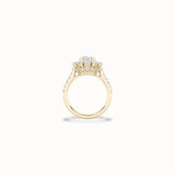 Cassia Halo Ring, solid 14ct gold set with certified laboratory-grown diamonds