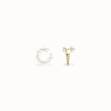 Cornflower Diamond Earrings, solid 14ct gold set with certified laboratory-grown diamonds