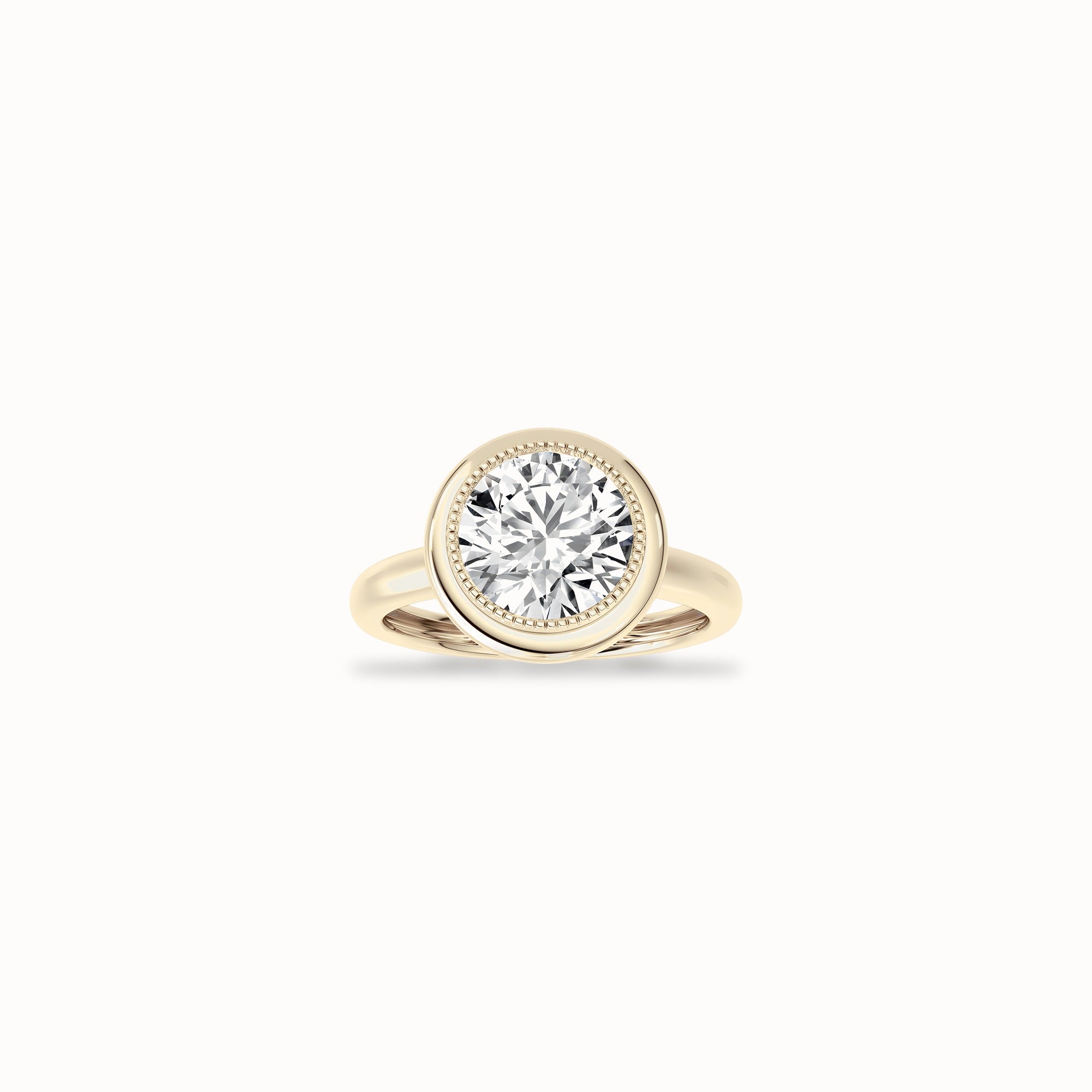 Cosmos Bezel Ring, solid 14ct gold set with certified laboratory-grown diamonds