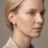 Cowslip Pearl Studs, worn