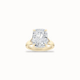 Cyclamen Solitaire Ring, solid 14ct gold set with certified laboratory-grown diamonds