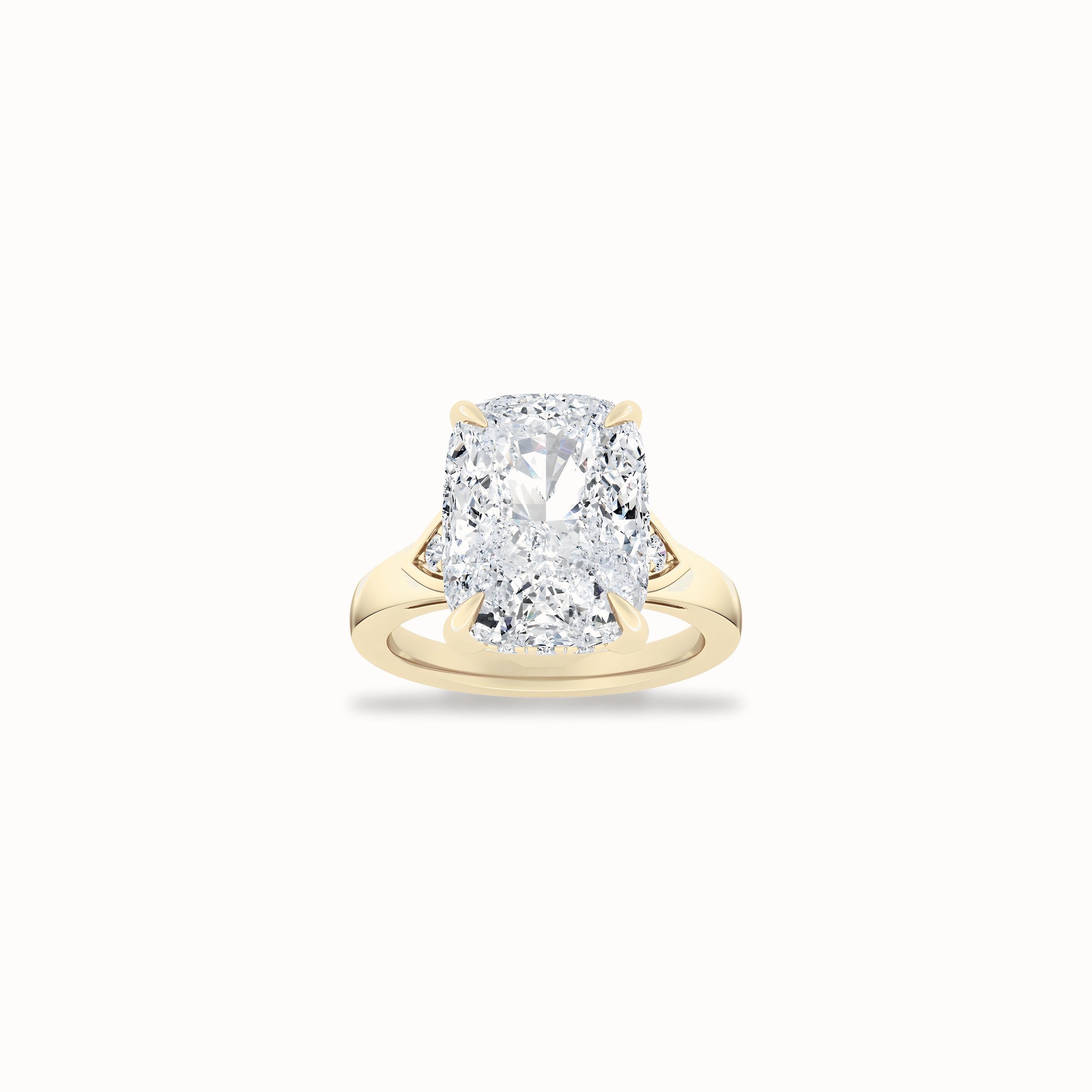 Cyclamen Solitaire Ring, solid 14ct gold set with certified laboratory-grown diamonds
