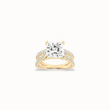 Daisy Split-Shank Ring, solid 14ct gold set with certified laboratory-grown diamonds