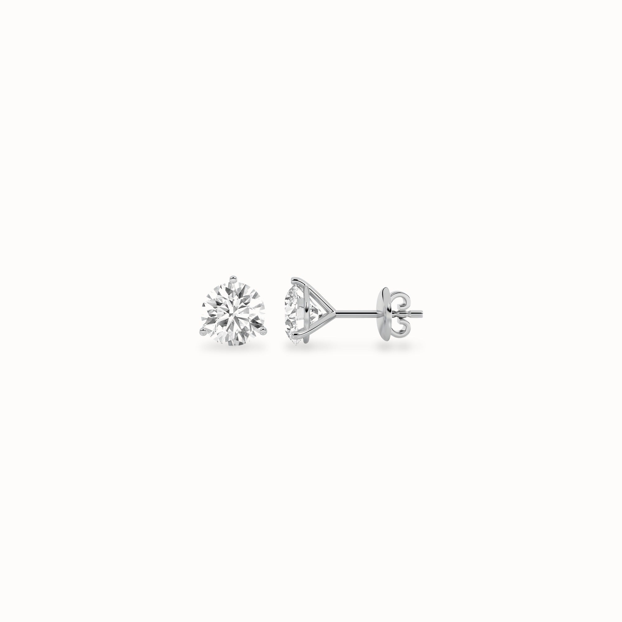 Fleur Diamond Studs, solid 14ct gold set with certified laboratory-grown diamonds