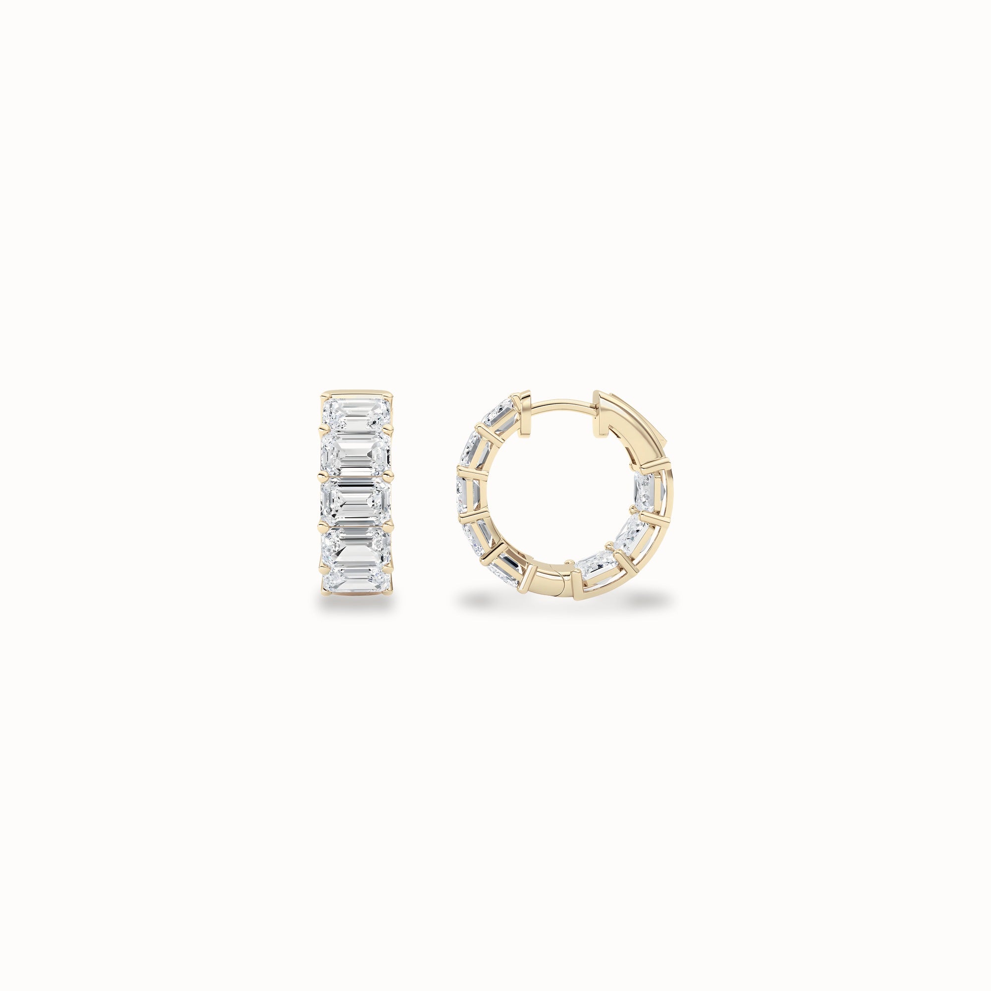 Flora Diamond Hoops, solid 14ct gold set with certified laboratory-grown diamonds