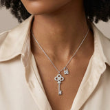Forget-Me-Not Key Necklace, worn
