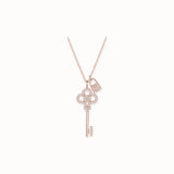 Forget-Me-Not Key Necklace, rose gold plated