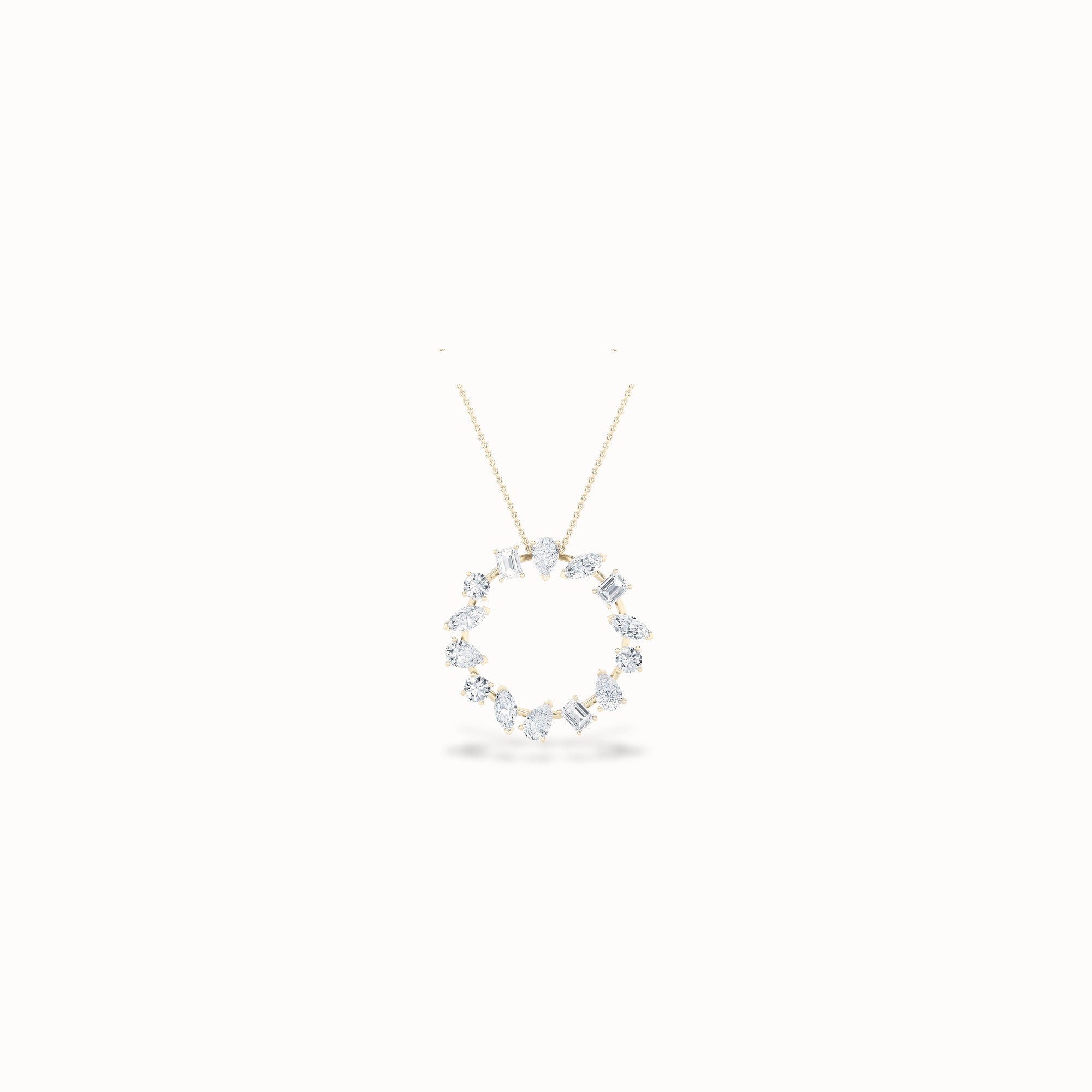 Foxglove Diamond Pendant, solid 14ct gold set with certified laboratory-grown diamonds