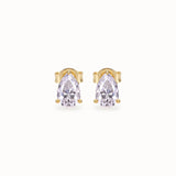 Fuchsia Pear Studs