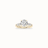 Gardenia Solitaire Ring, solid 14ct gold set with certified laboratory-grown diamonds