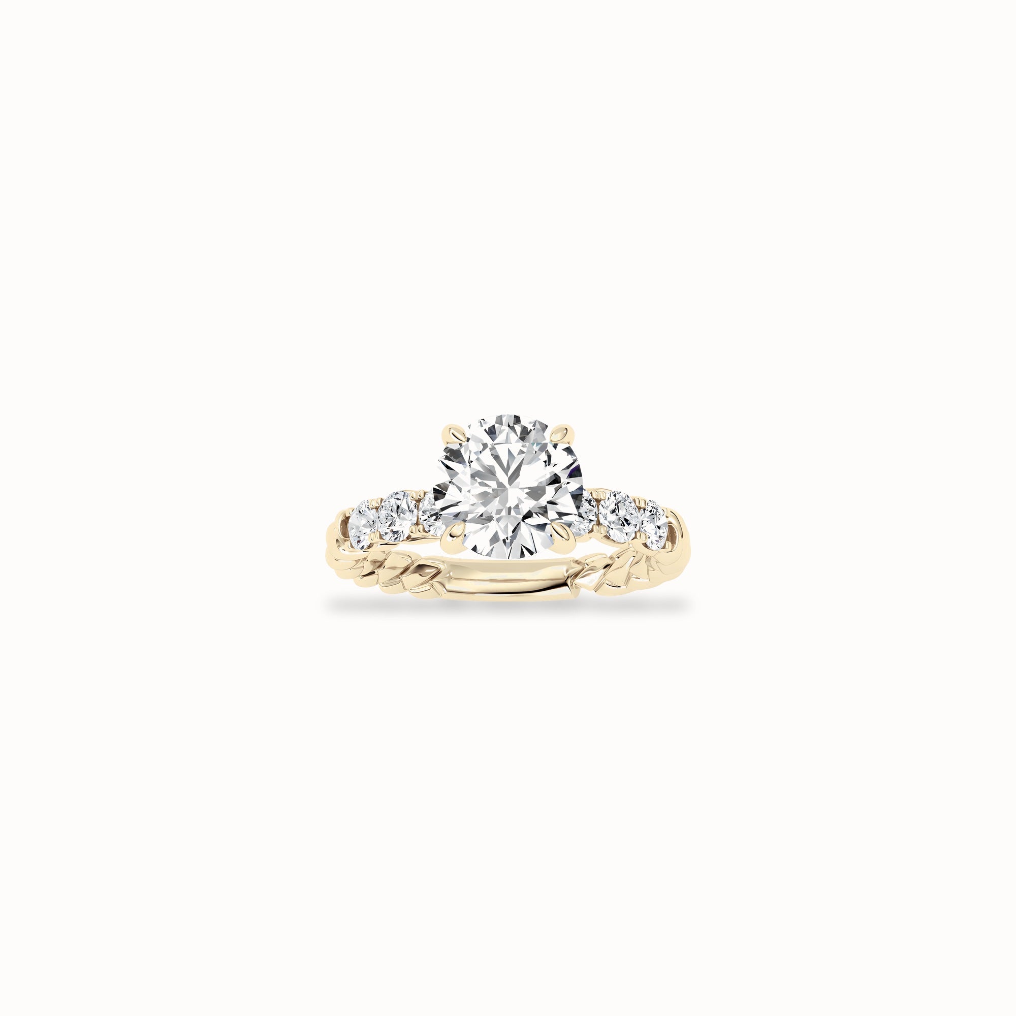 Gardenia Solitaire Ring, solid 14ct gold set with certified laboratory-grown diamonds