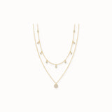 Gypsophila Layered Necklace, gold plated