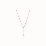 Harebell Pearl Lariat Necklace, champagne gold plated