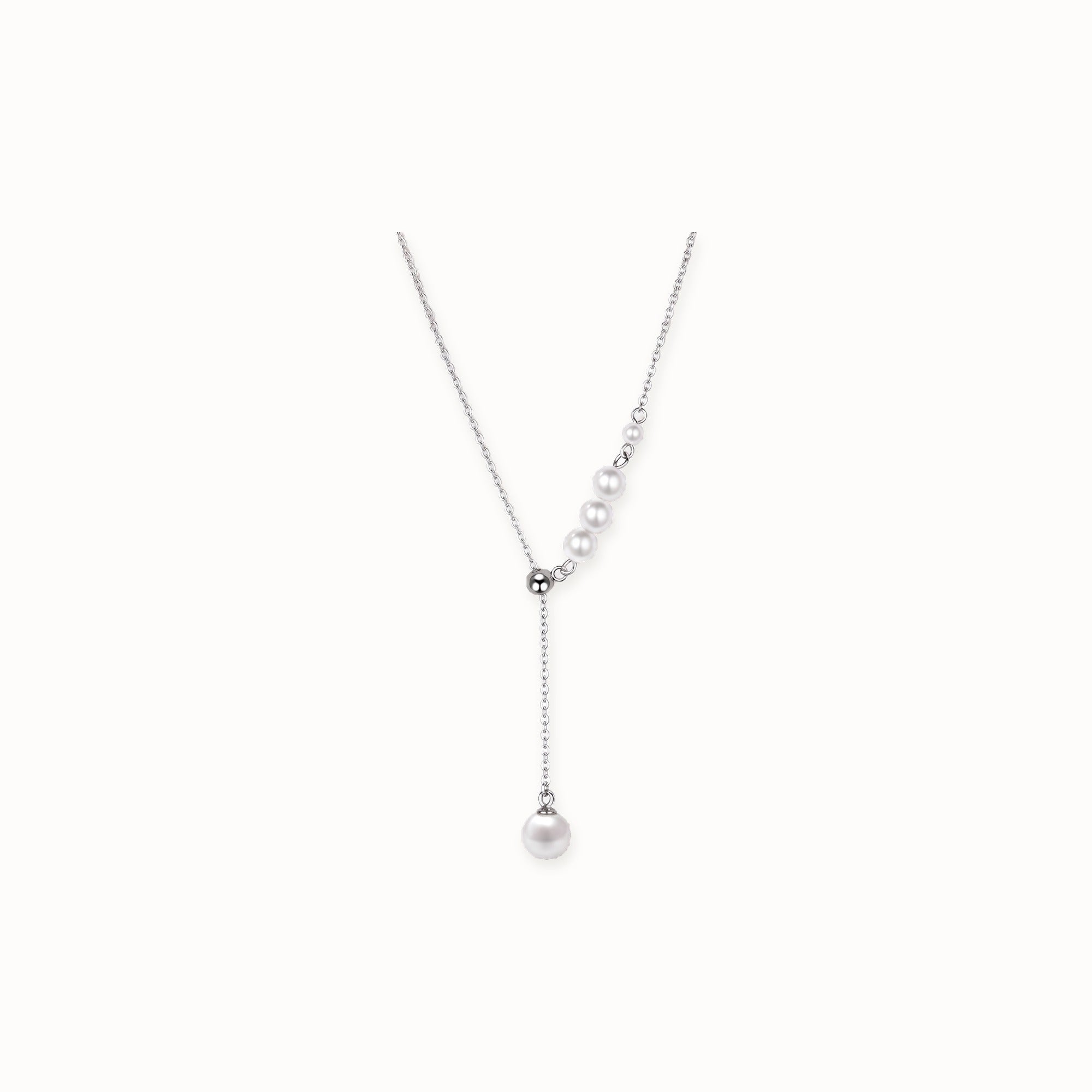 Harebell Pearl Lariat Necklace