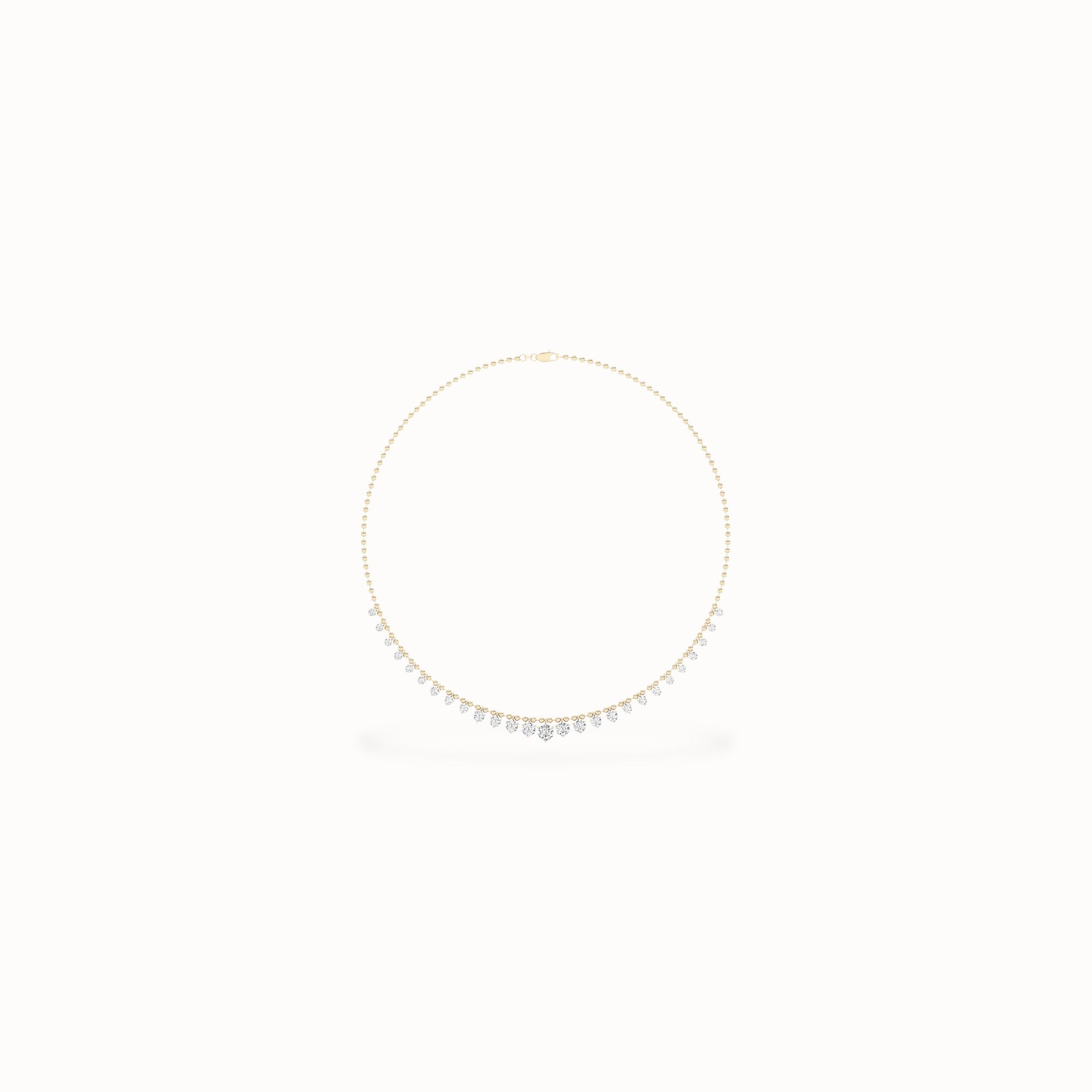 Hibiscus Chain Necklace, solid 14ct gold set with certified laboratory-grown diamonds