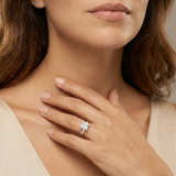 Camellia Solitaire Ring worn by model