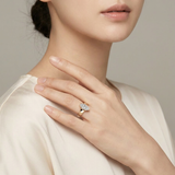 Juniper Bezel Ring worn by model