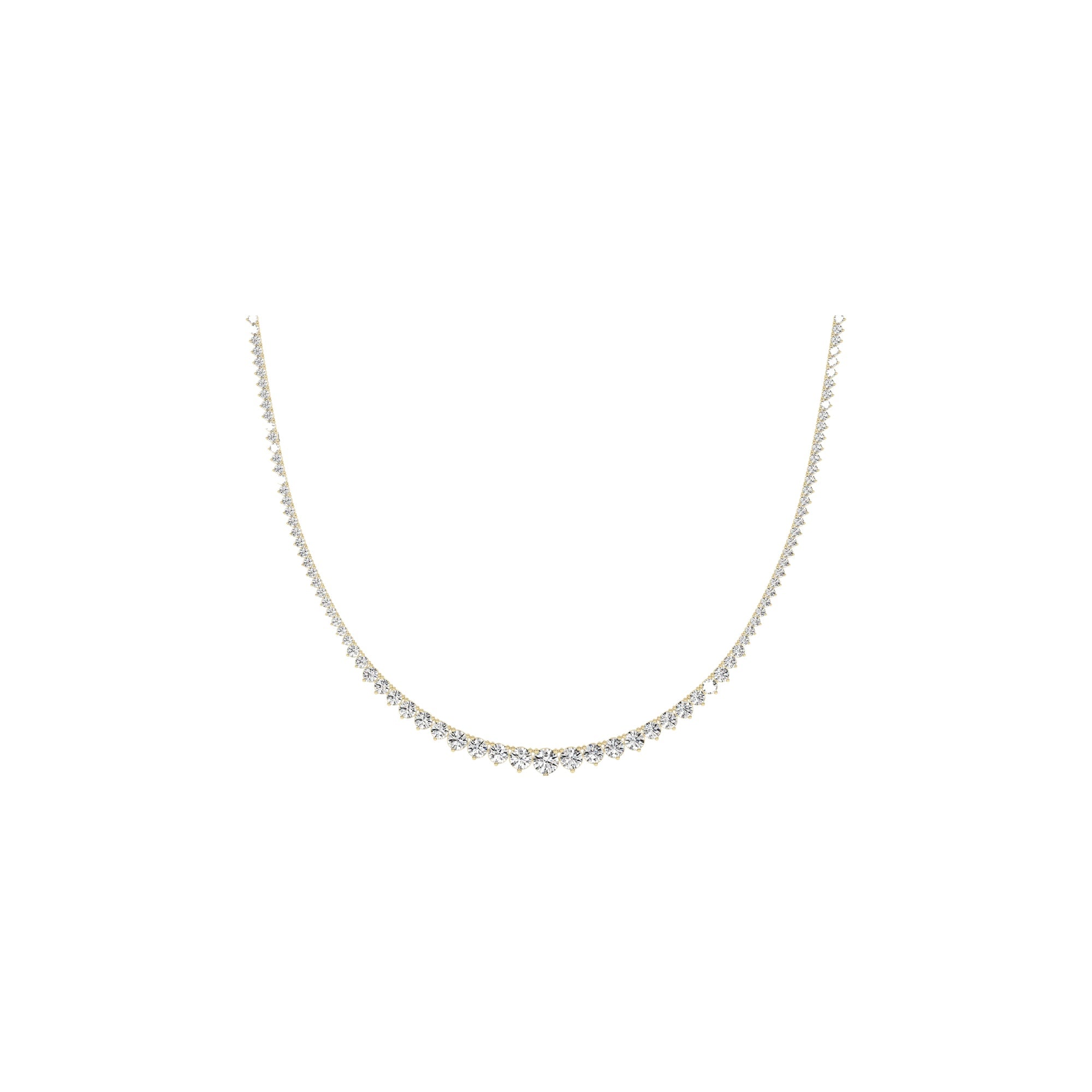 Hyacinth Tennis Necklace — solid 14ct gold, graduated single strand