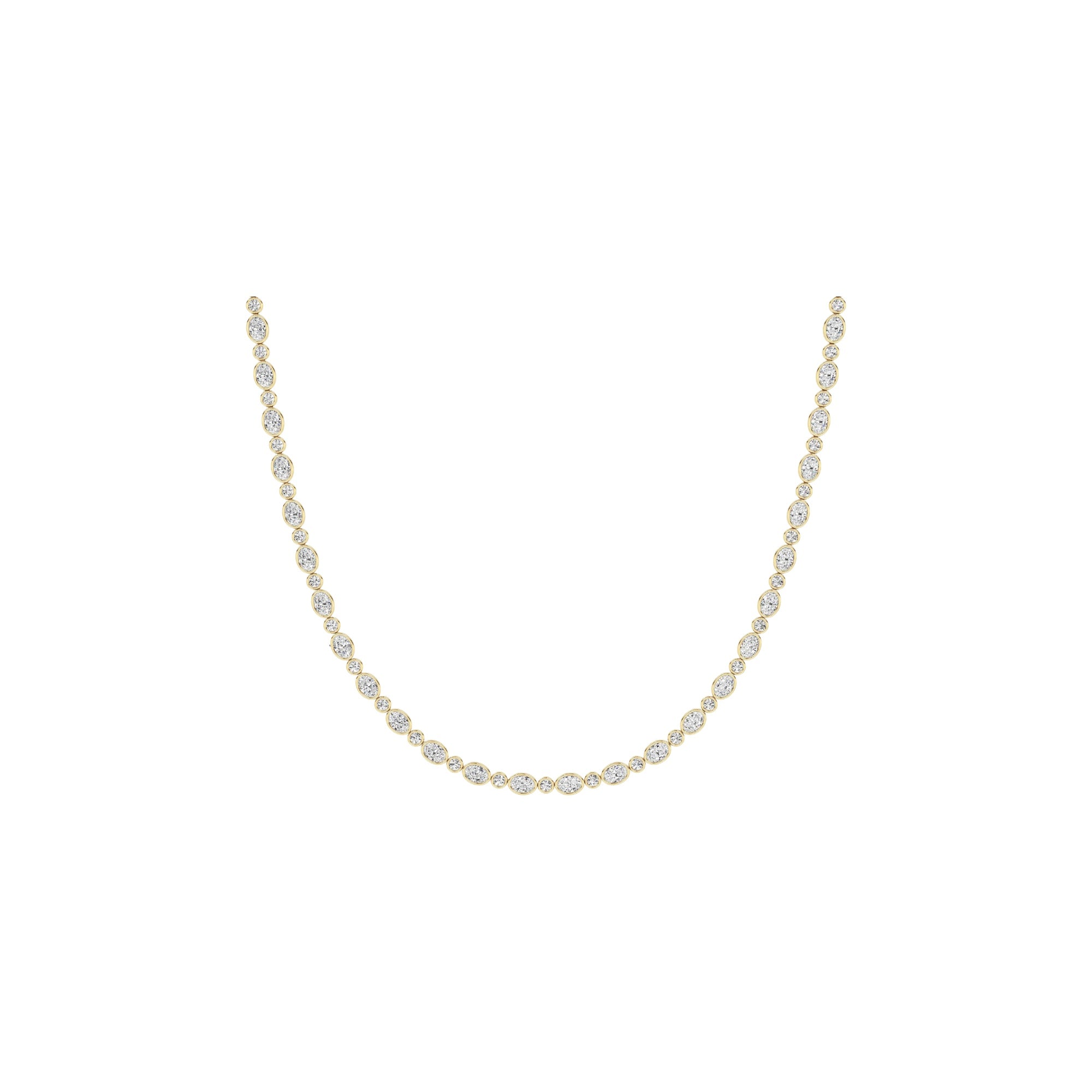 Daffodil Riviera Necklace — solid 14ct gold, single strand