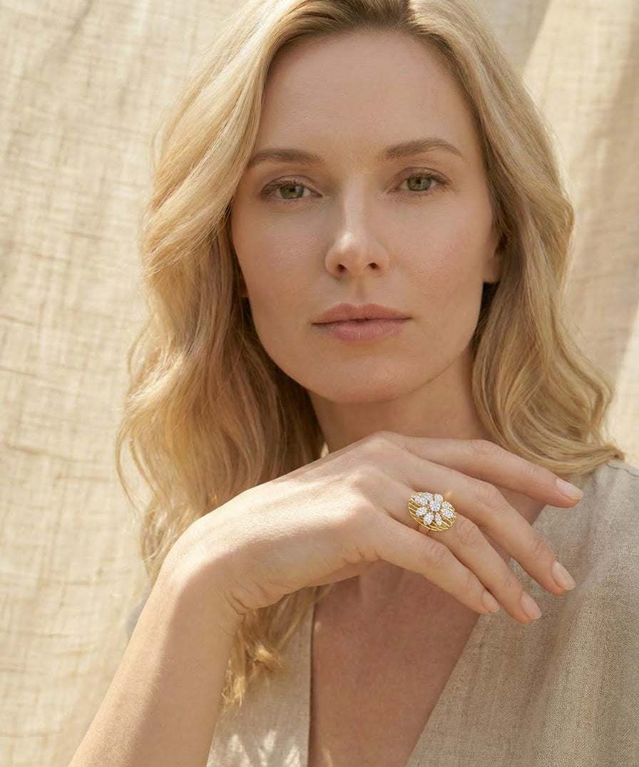 Azalea Diamond Band worn by model