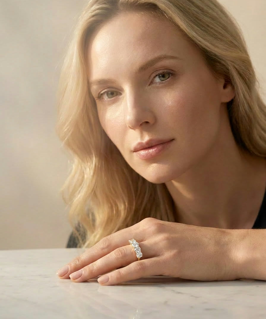 Bluebell Diamond Band worn by model