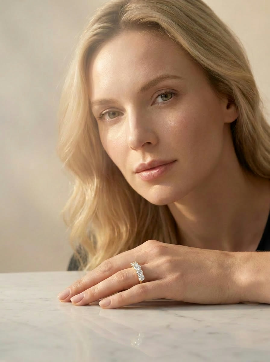 Bluebell Diamond Band worn by model
