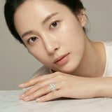 Clementine Diamond Band worn by model