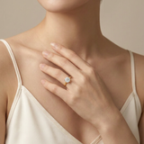 Crocus Solitaire Ring worn by model