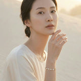 Lotus Tennis Bracelet worn by model